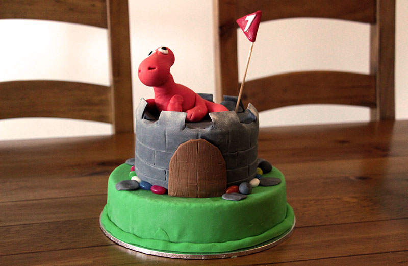 castle and dragon cake