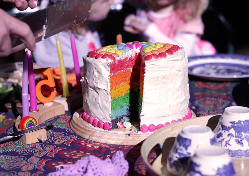 gorgeous rainbow birthday cake