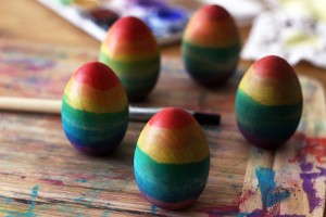 How to make rainbow wooden Easter eggs