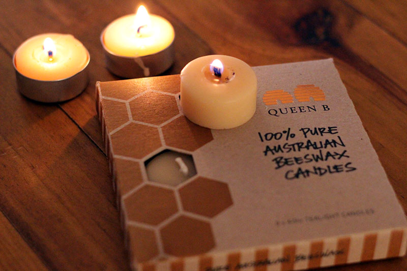Queen B beeswax candle
